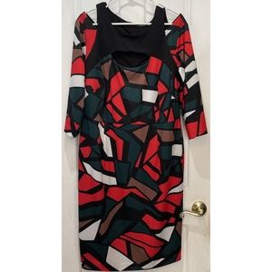 Jete Cold Shoulder Sheath Multicolor Women’s Dress Size 1x